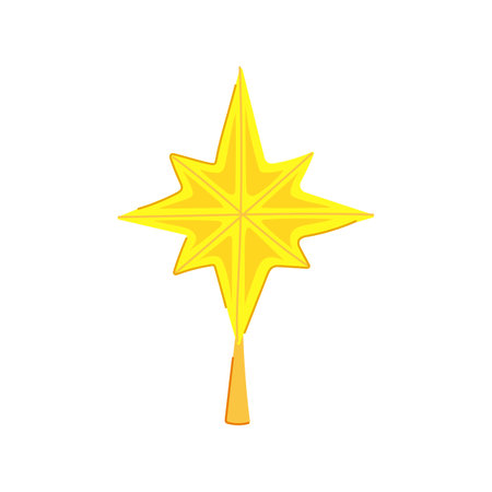 gold christmas star cartoon vector illustrationのイラスト素材