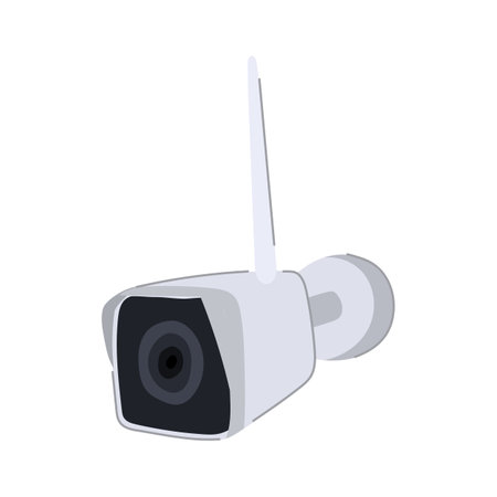 privacy ip camera cartoon vector illustrationのイラスト素材