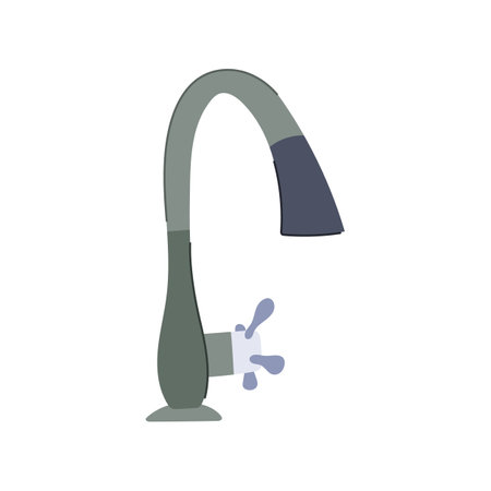 furniture kitchen faucet cartoon vector illustrationのイラスト素材
