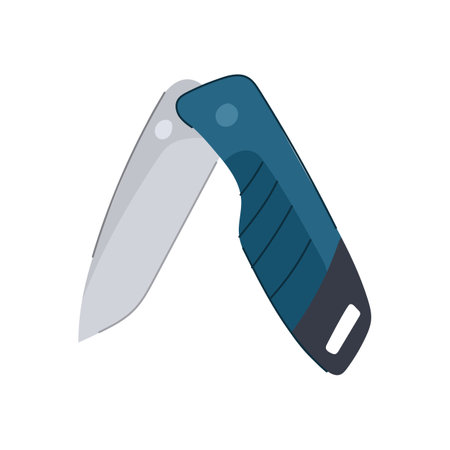 stainless knife camping cartoon vector illustrationのイラスト素材