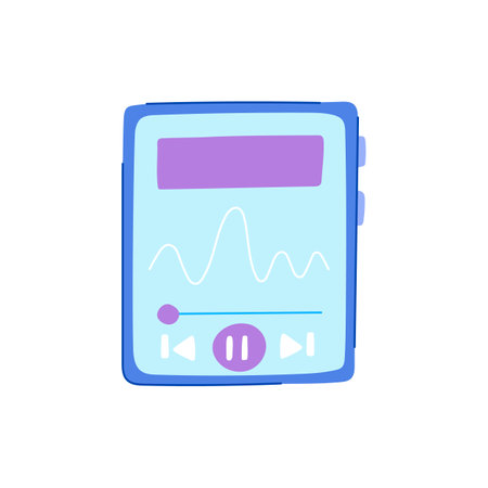 sound mp3 player cartoon vector illustrationのイラスト素材