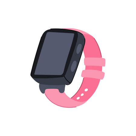 person smart watch cartoon vector illustrationのイラスト素材