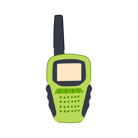 police walkie talkie cartoon vector illustrationのイラスト素材