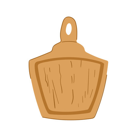 wooden chopping board cartoon vector illustrationのイラスト素材