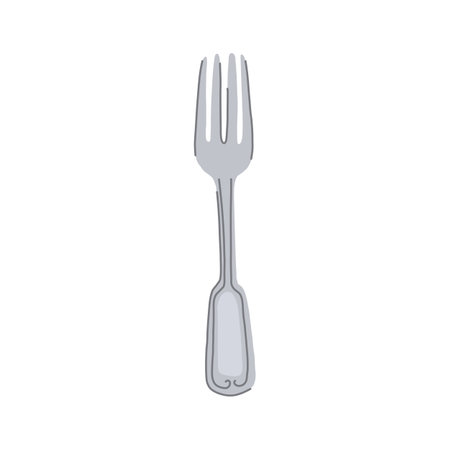 silverware fork cartoon vector illustrationのイラスト素材