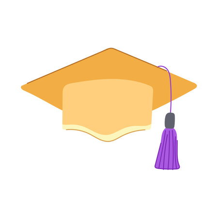 university graduation hat cartoon vector illustrationのイラスト素材