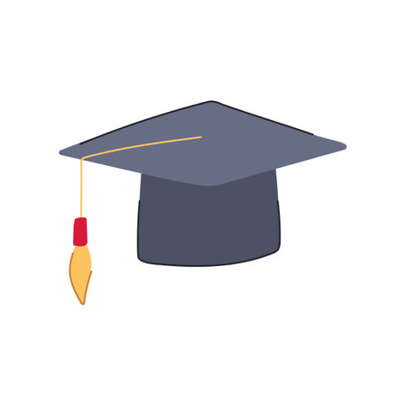college graduation hat cartoon vector illustrationのイラスト素材