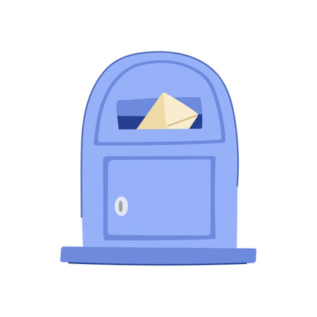 send mailbox letter cartoon vector illustrationのイラスト素材