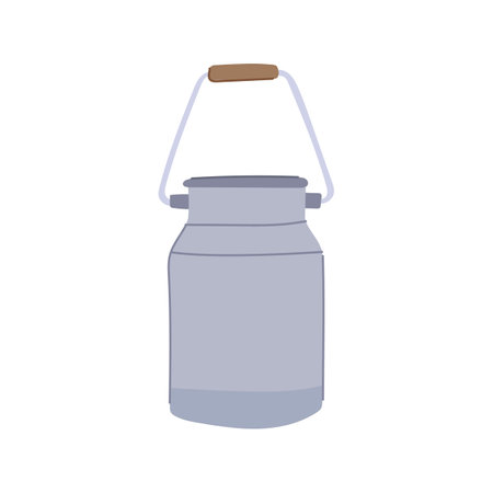 container metal milk can cartoon vector illustrationのイラスト素材