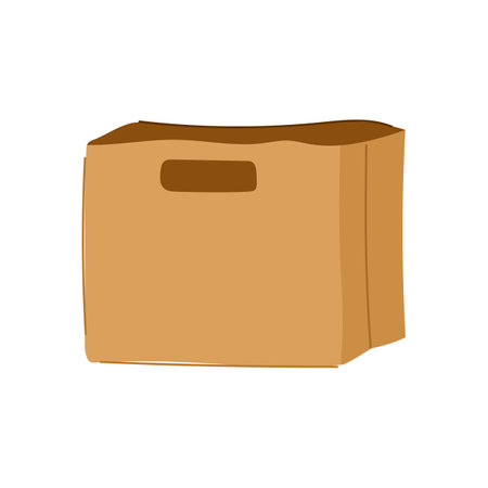 food paper lunch bag cartoon vector illustrationのイラスト素材