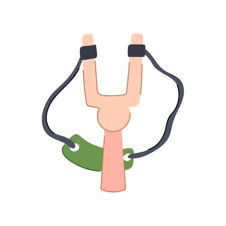 child slingshot cartoon vector illustrationのイラスト素材