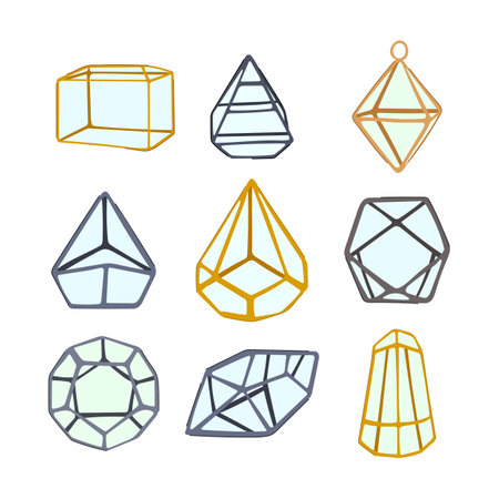 terrarium glass set cartoon vector illustrationのイラスト素材