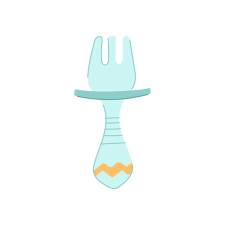 cutlery toddler fork cartoon vector illustrationのイラスト素材