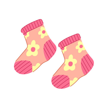 worksheet toddler socks cartoon vector illustrationのイラスト素材