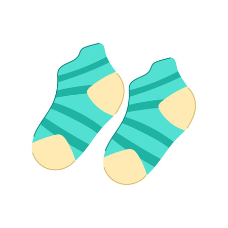color toddler socks cartoon vector illustrationのイラスト素材