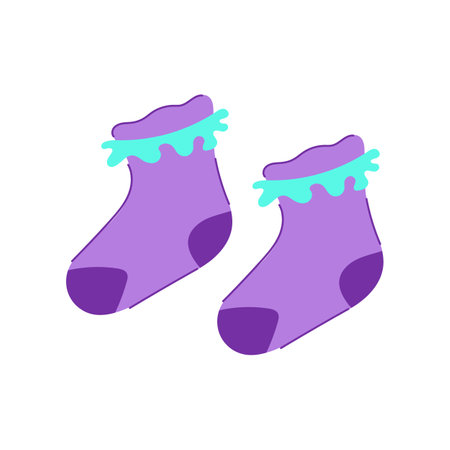 element toddler socks cartoon vector illustrationのイラスト素材