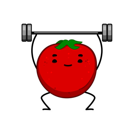 health fruit fitness character cartoon vector illustrationのイラスト素材