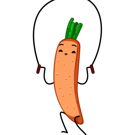 happy fruit fitness character cartoon vector illustrationのイラスト素材