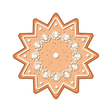 traditional gingerbread cartoon vector illustrationのイラスト素材