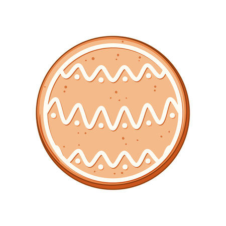 festive gingerbread cartoon vector illustrationのイラスト素材