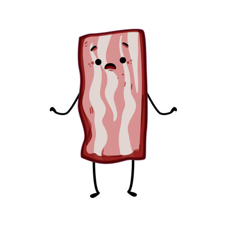 food meat character cartoon vector illustrationのイラスト素材
