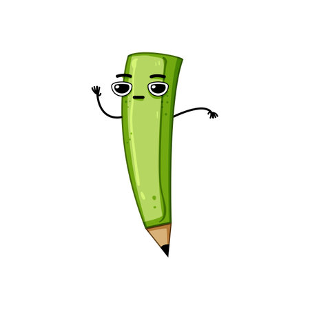 stationery pen character cartoon vector illustrationのイラスト素材