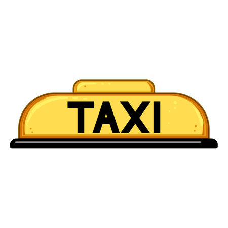 service taxi sign cartoon vector illustrationのイラスト素材