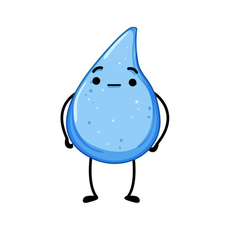 mascot water drop character cartoon vector illustrationのイラスト素材