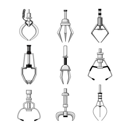 claw machine set cartoon vector illustrationのイラスト素材