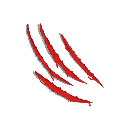 tiger claw scratch cartoon vector illustrationのイラスト素材