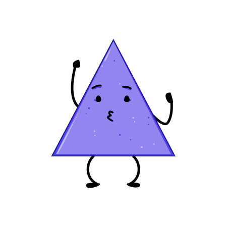square geometric shape character cartoon vector illustrationのイラスト素材