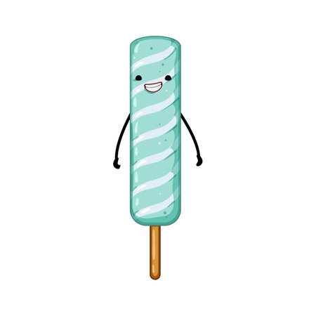 summer ice cream character cartoon vector illustrationのイラスト素材