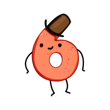 font number character cartoon vector illustrationのイラスト素材