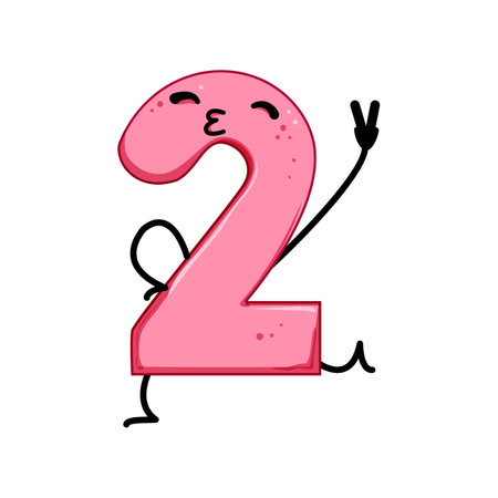 fun number character cartoon vector illustrationのイラスト素材