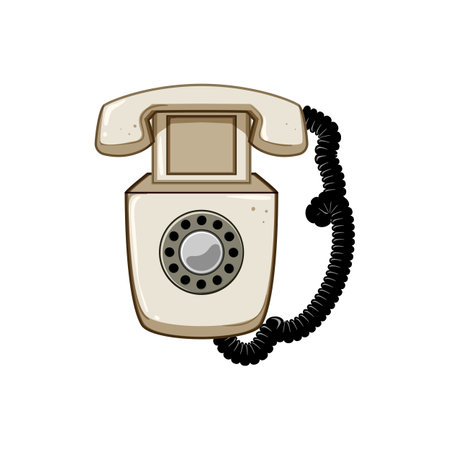 vintage telephone retro cartoon vector illustrationのイラスト素材