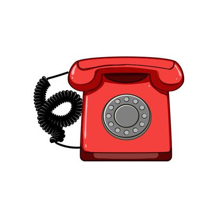 symbol telephone retro cartoon vector illustrationのイラスト素材