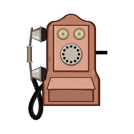 handsign telephone retro cartoon vector illustrationのイラスト素材