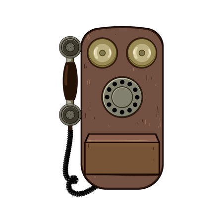 business telephone retro cartoon vector illustrationのイラスト素材