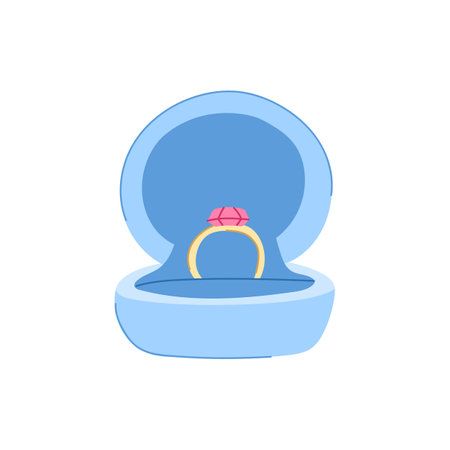 jewelry proposal ring box cartoon vector illustrationのイラスト素材