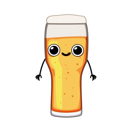 foam beer mug character cartoon vector illustrationのイラスト素材