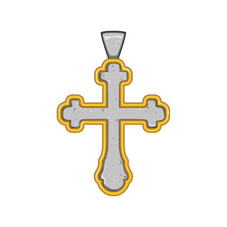 religious cross christian cartoon vector illustrationのイラスト素材