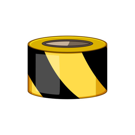 safety danger tape cartoon vector illustrationのイラスト素材