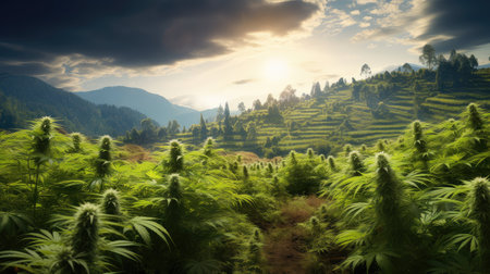 marijuana cannabis farm outdoorの素材