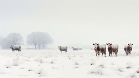 dairy cows snowの素材