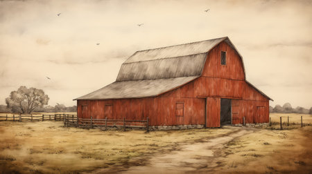 color barn drawingの素材