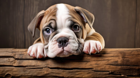 energetic olde english bulldog puppyの素材