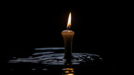 wax candle in darkの素材