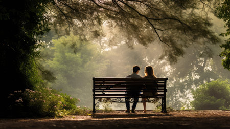 happiness park bench coupleの素材