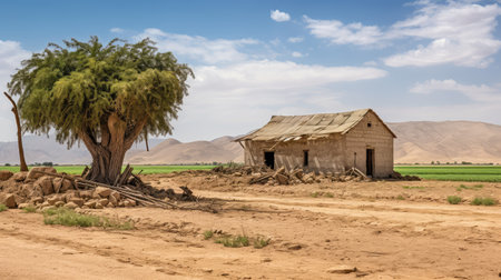 irrigation desert farmの素材