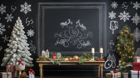 festive chalkboard holidayの素材